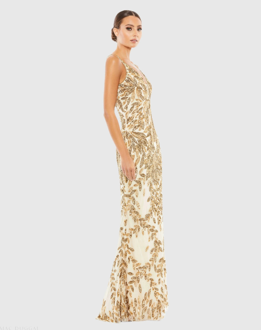 Women's Gold Evening Dress Sleeveless for Evening & Special Occasions