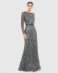 Women's Gray Evening Dress for Evening & Special Occasions - Black Sequin