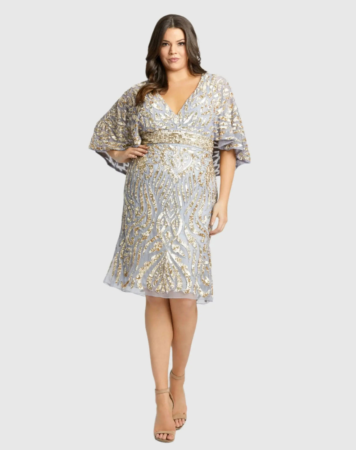 Women's Cocktail Dress for Evening & Special Occasions - Gold Sequin