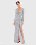 Women's Dress Sequin - Sleeve Gown - Long Sleeve Gown