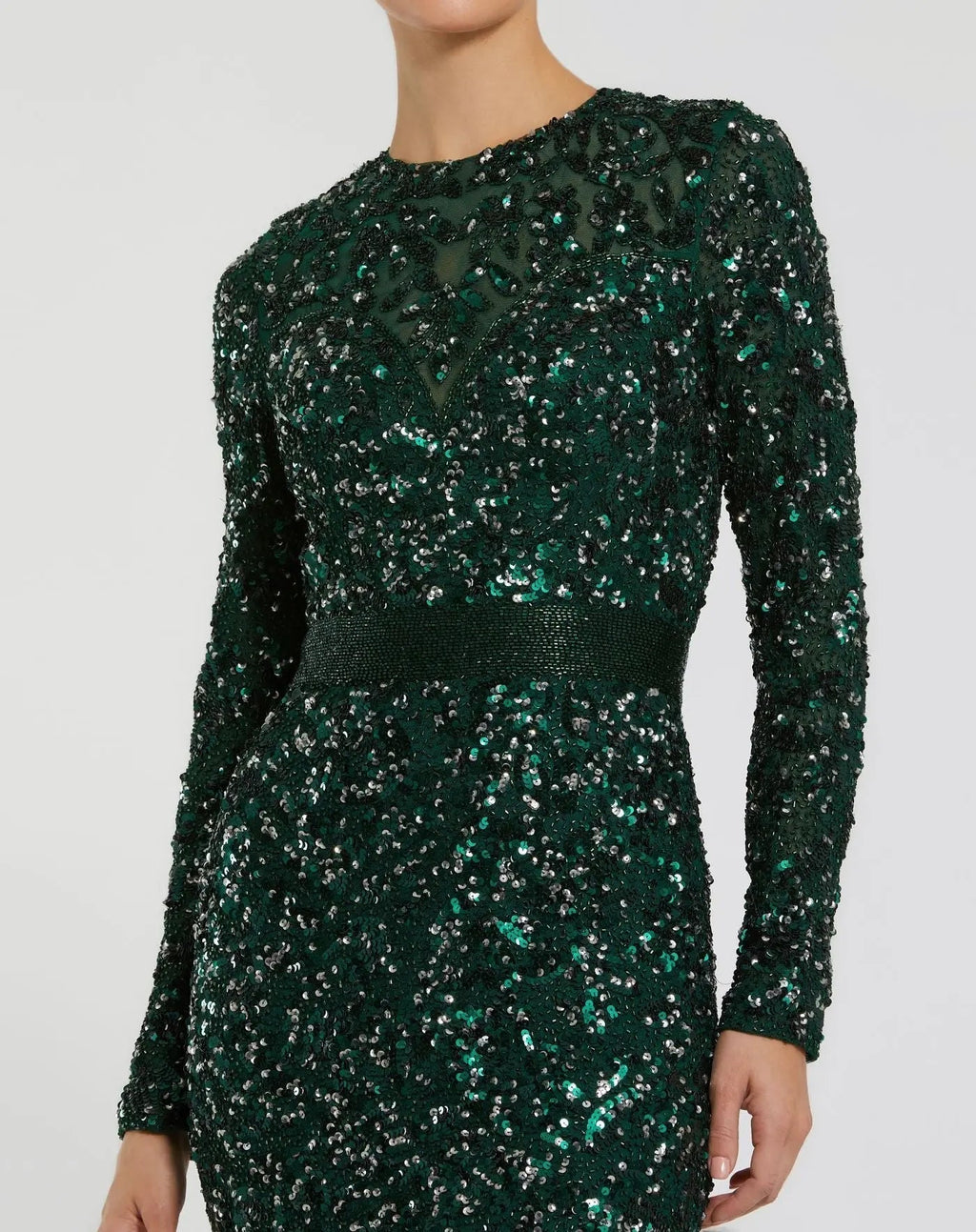 Women's Green Dress - Green Sequin