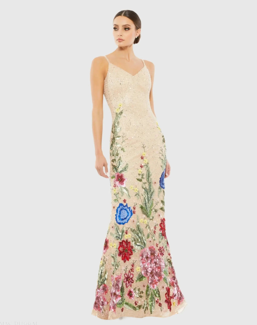 Women's Beige Dress Floral - Nude Multi