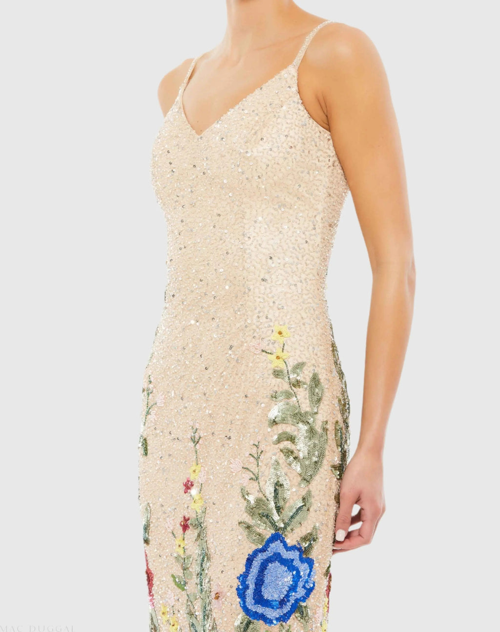 Women's Beige Dress Floral - Nude Multi