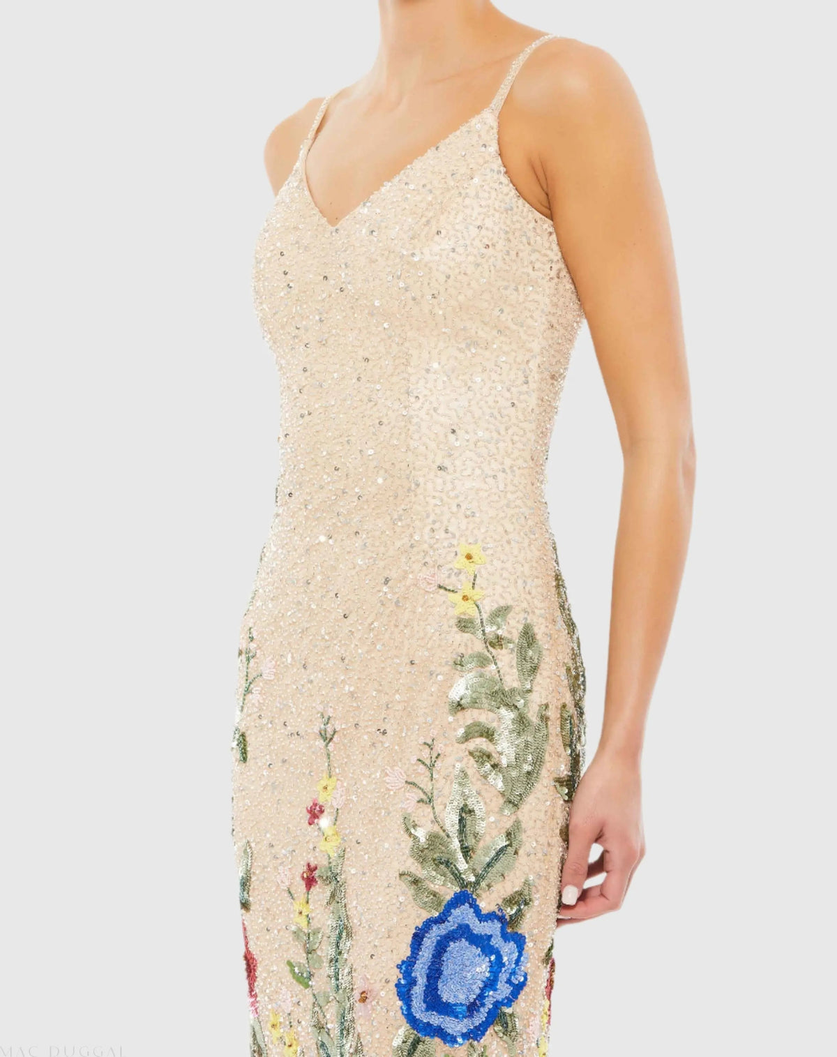 Women's Beige Dress Floral - Nude Multi