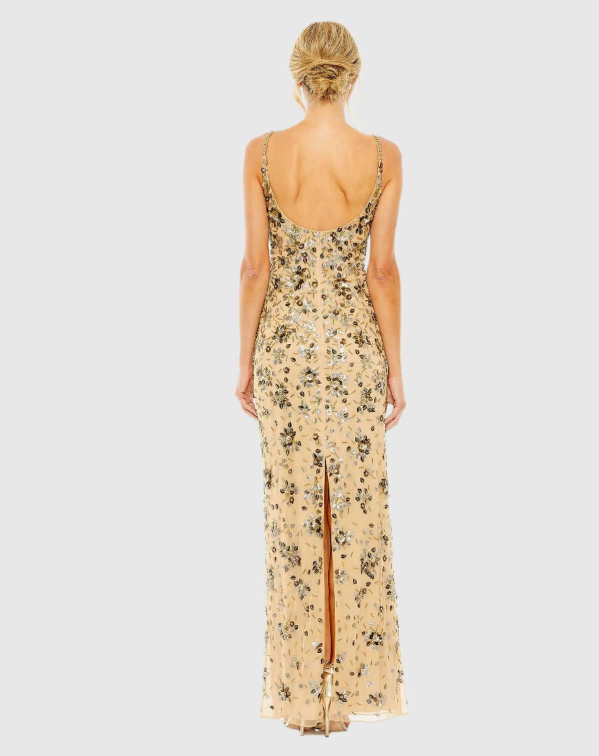 Women's Beige Evening Dress Floral for Evening & Special Occasions