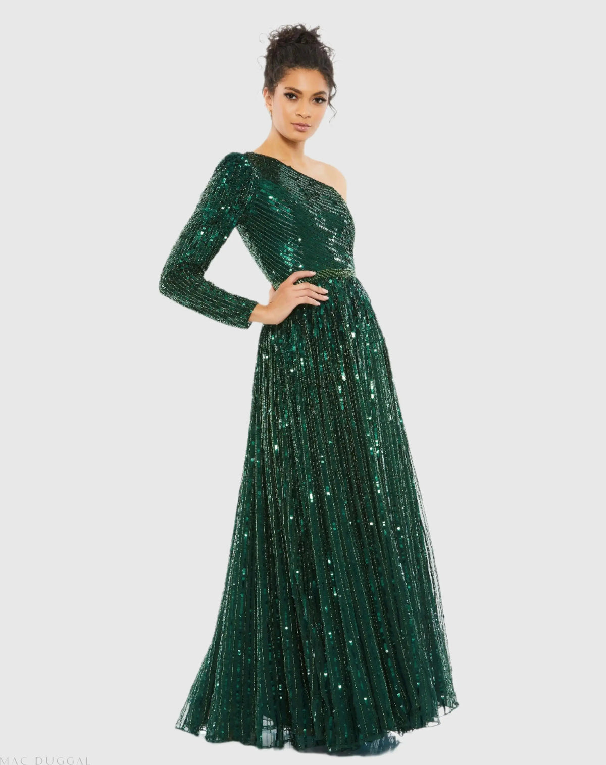 Women's Dress Sequin One Shoulder - Line Gown