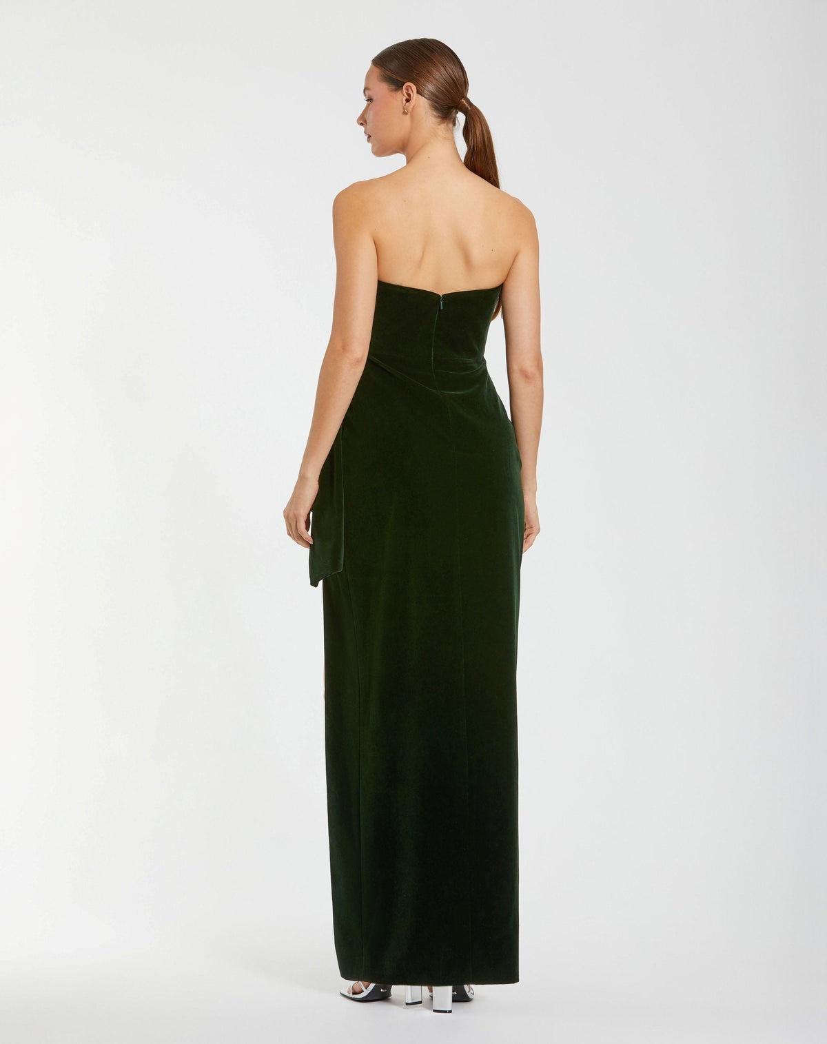 Women's Green Dress Strapless Velvet
