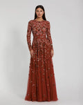 Women's Red Dress - Black Sequin Floral