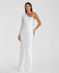 Women's Dress One Shoulder - Sleeve Gown - Blouson Sleeve Gown