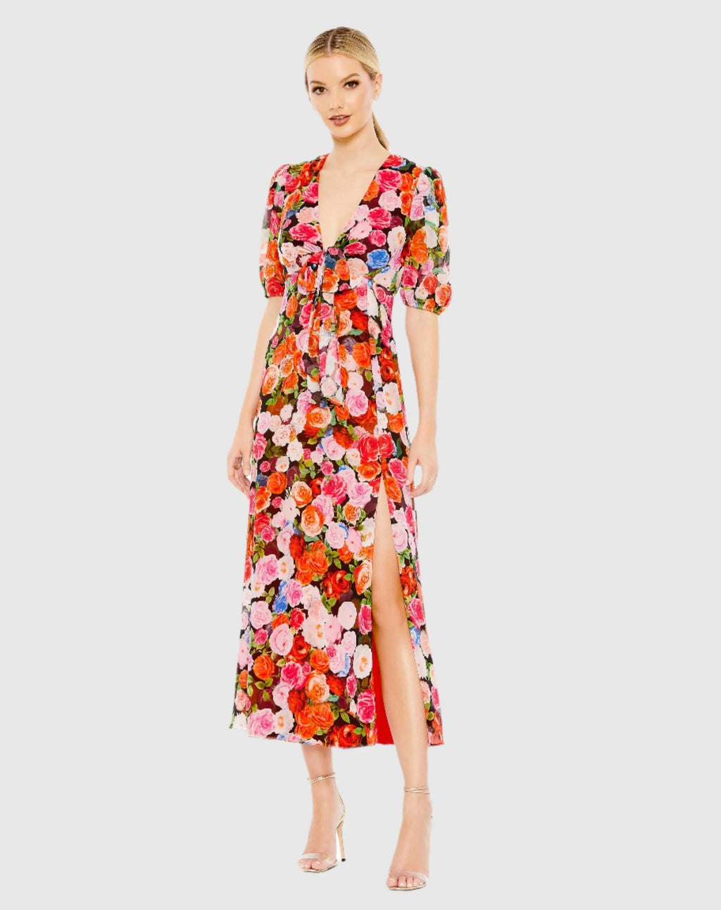 Women's Midi Dress Floral - Chiffon