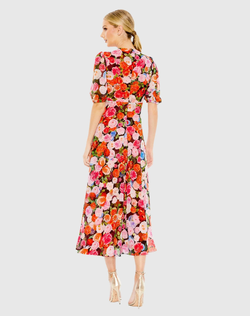 Women's Midi Dress Floral - Chiffon