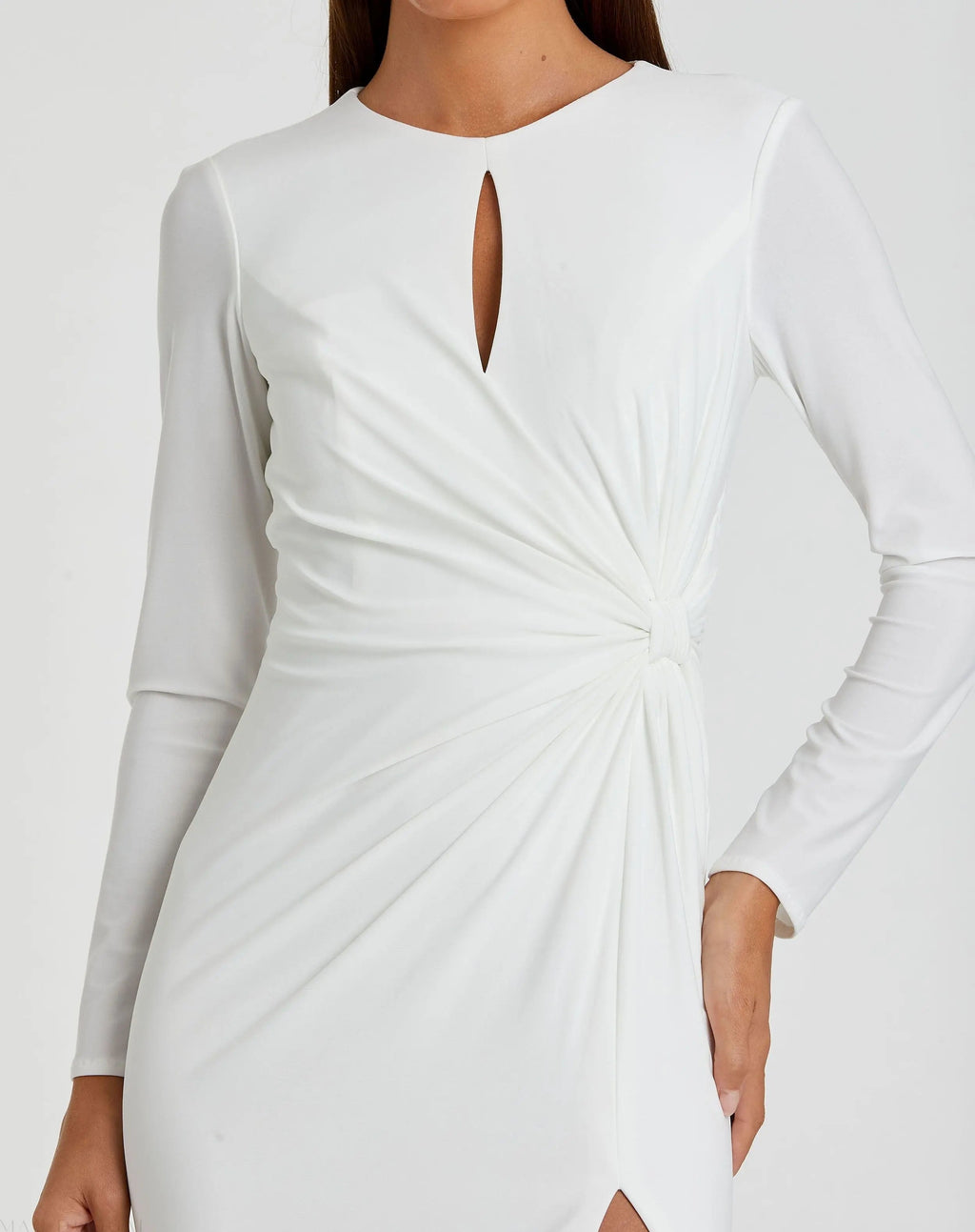 Women's White Dress - Black Cutout