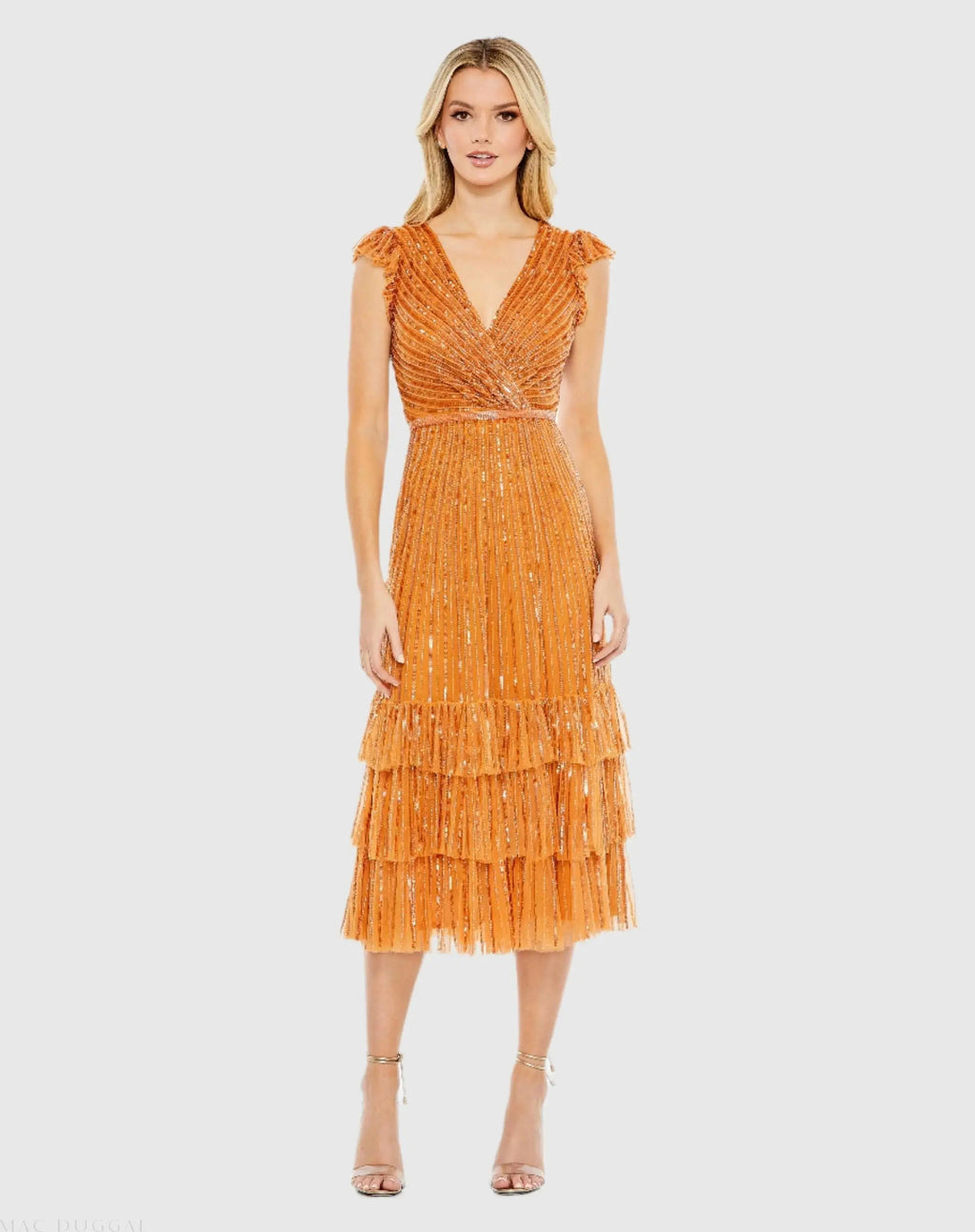 Women's Dress Sequin - Ruffle Mesh