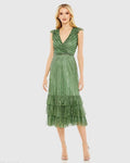 Women's Green Dress Sequin - Green Ruffle Mesh