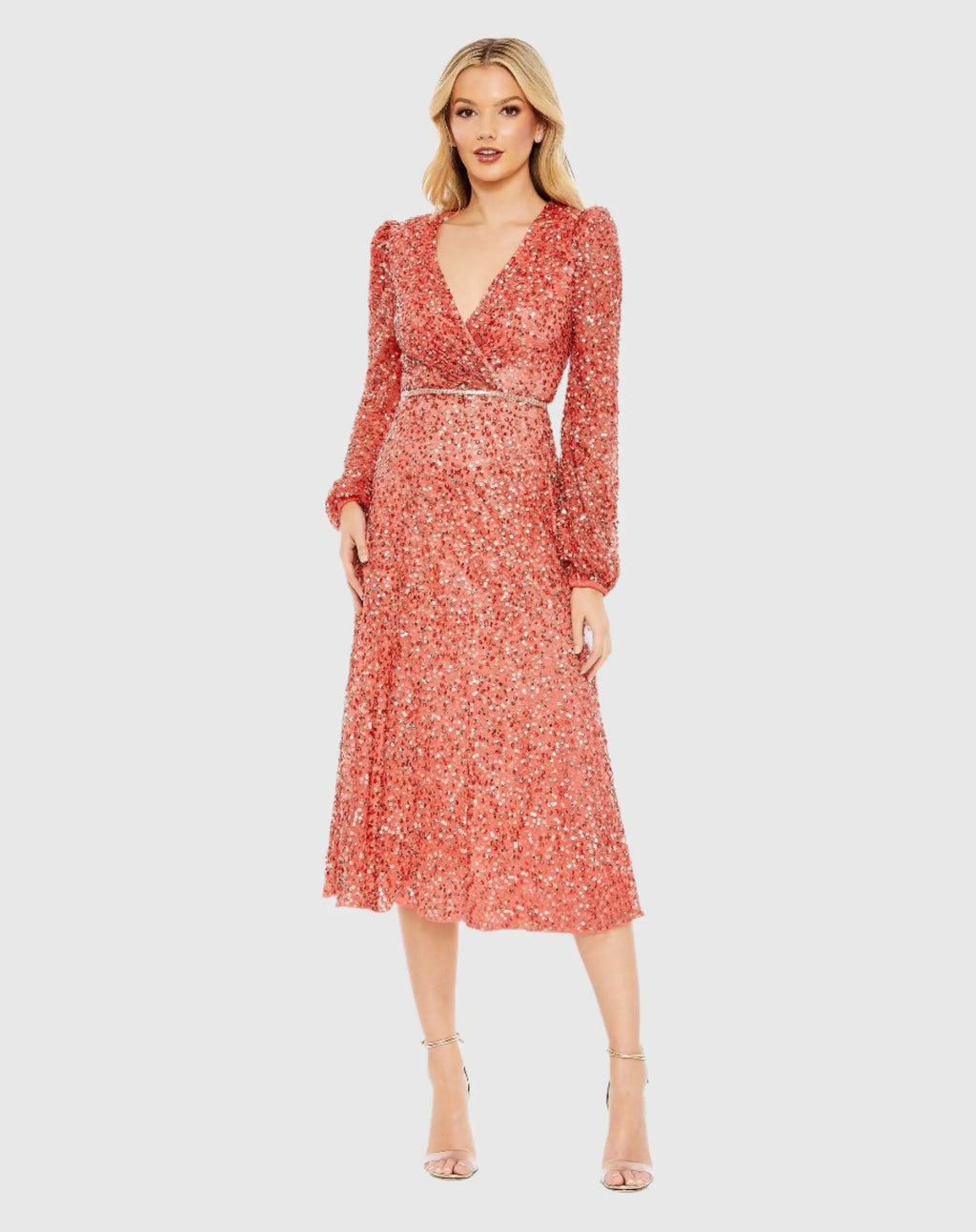 Women's Red Dress Sequin - Red Mesh