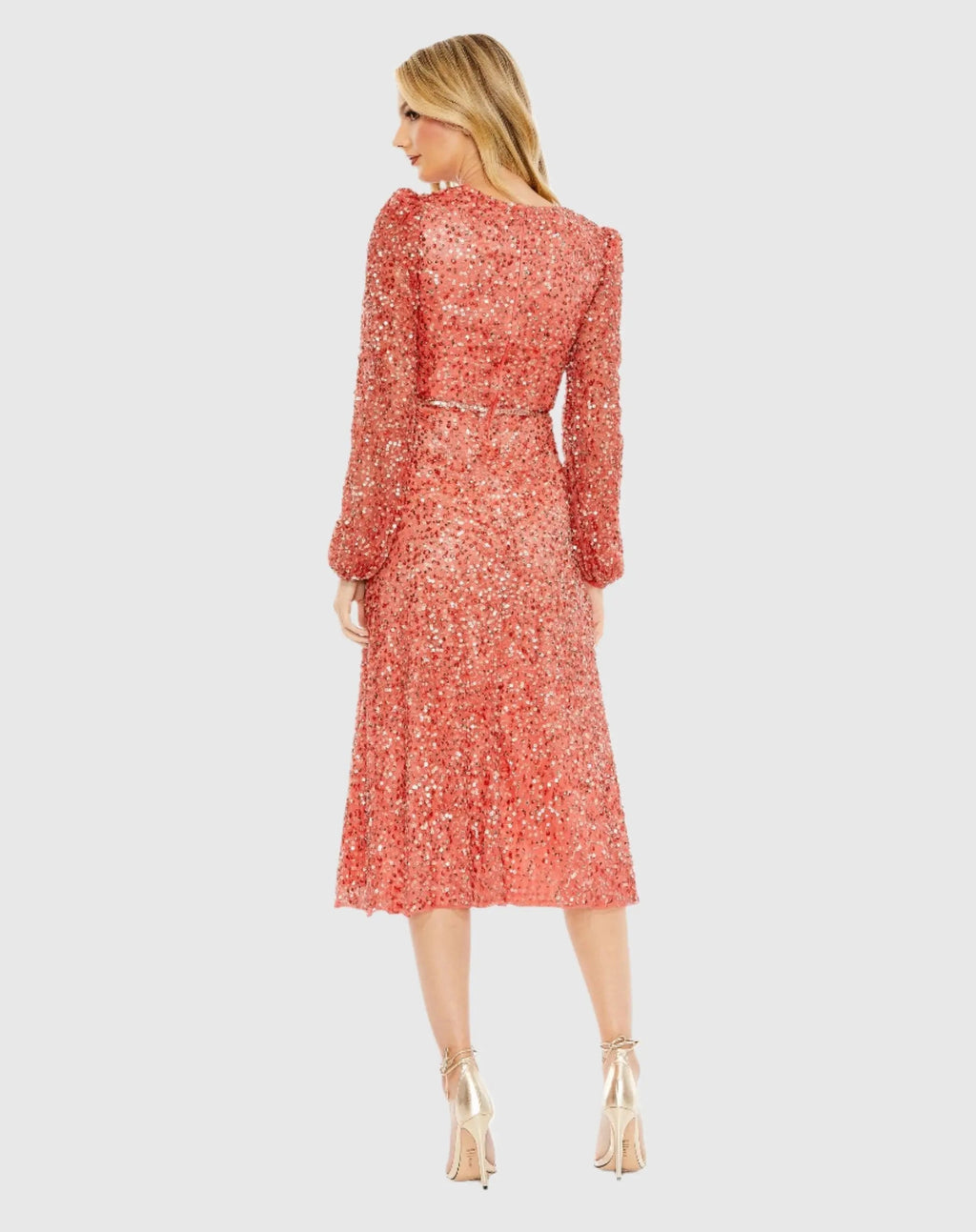 Women's Red Dress Sequin - Red Mesh