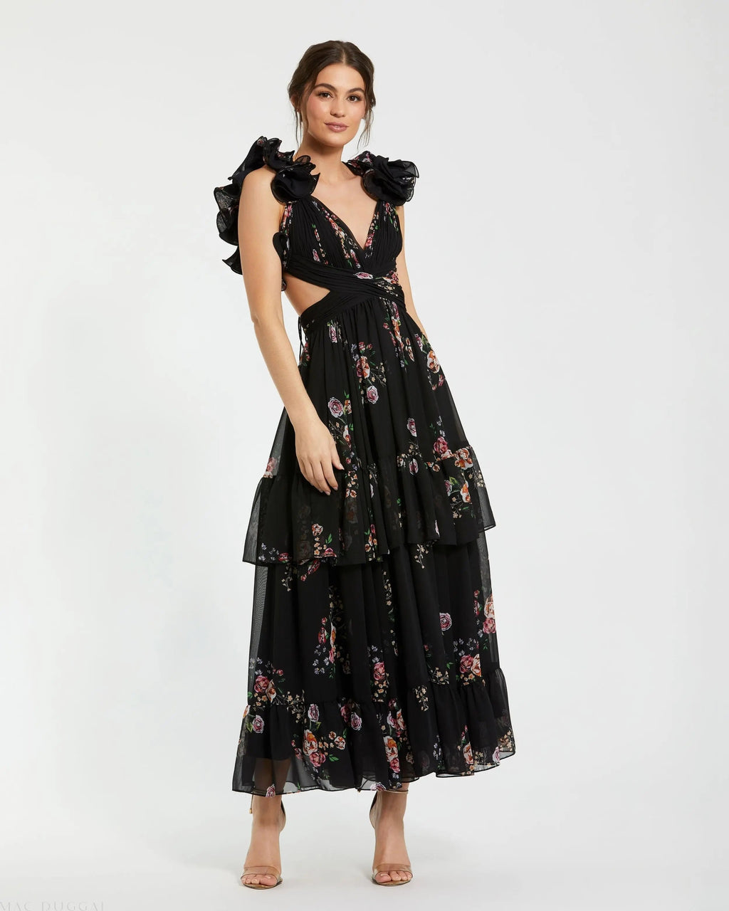 Women's Black Dress Floral - 56054