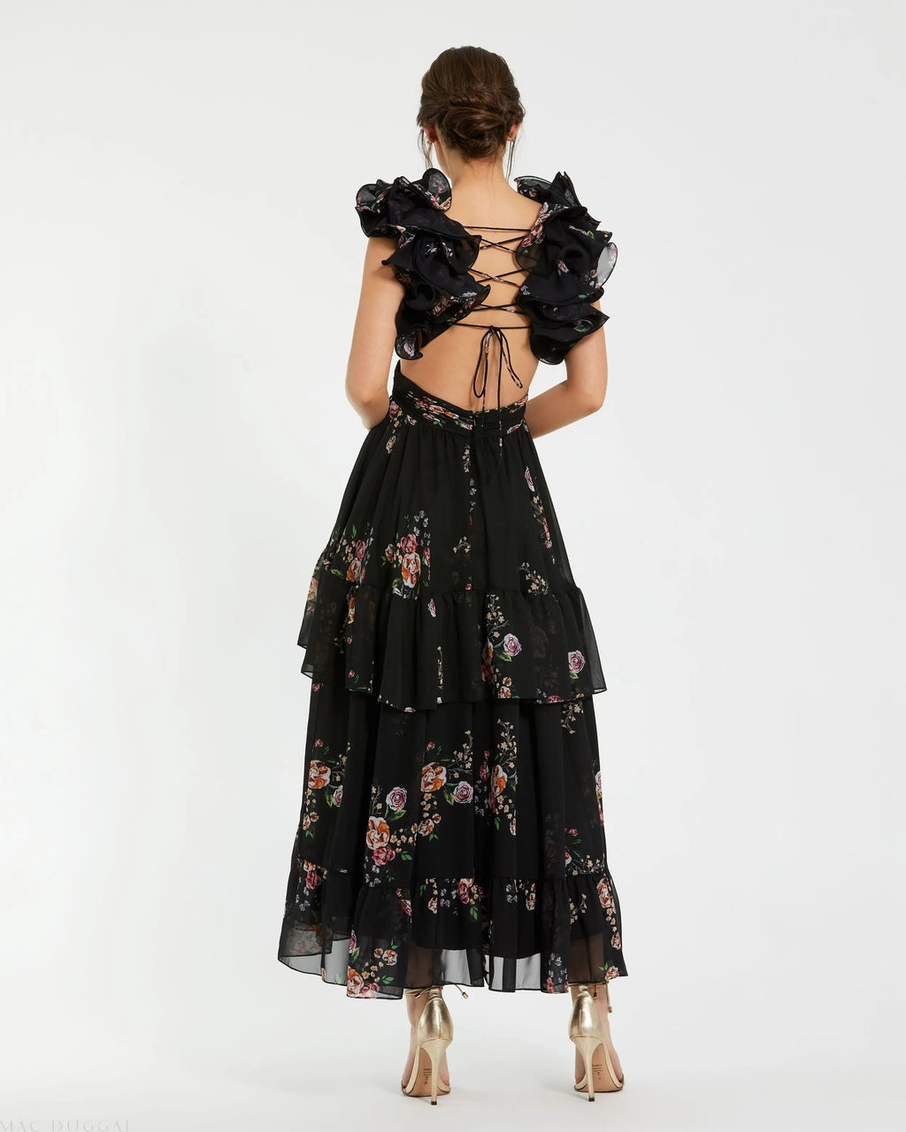 Women's Black Dress Floral - 56054