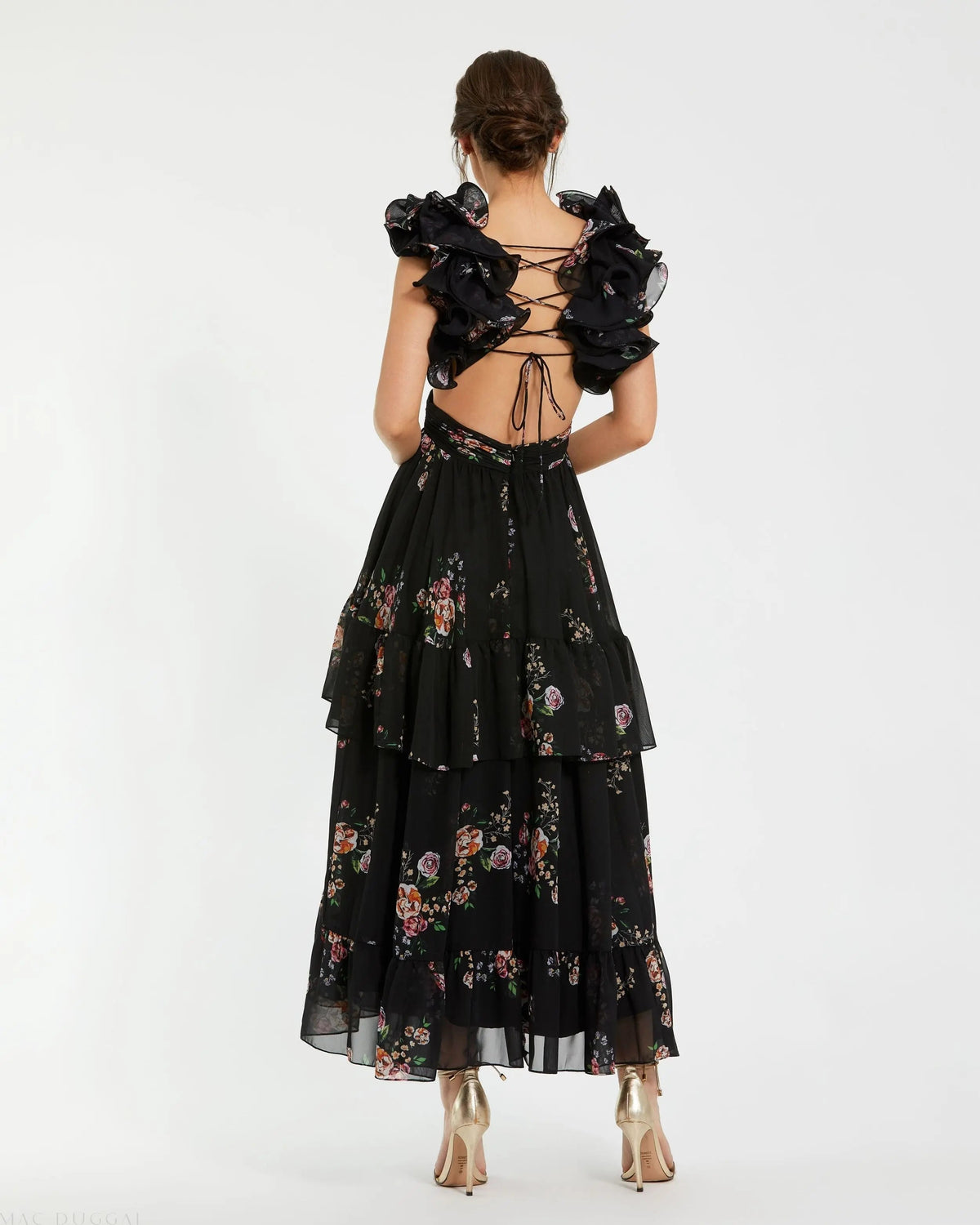 Women's Black Dress Floral - 56054
