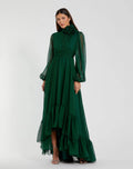 Women's Green Dress - Green Floral Ruched