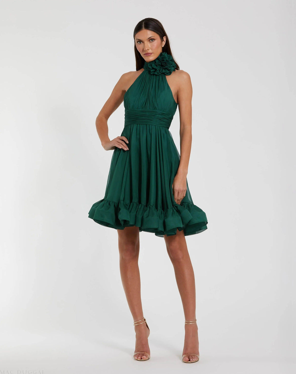 Women's Green Mini Dress Sleeveless