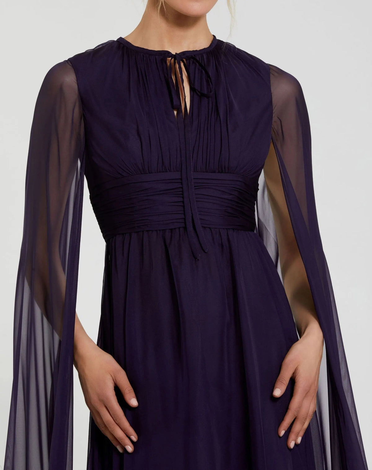 Women's Purple Dress - Purple Ruffle Cutout