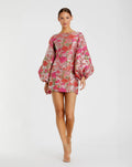 Women's Pink Mini Dress Floral - Pink