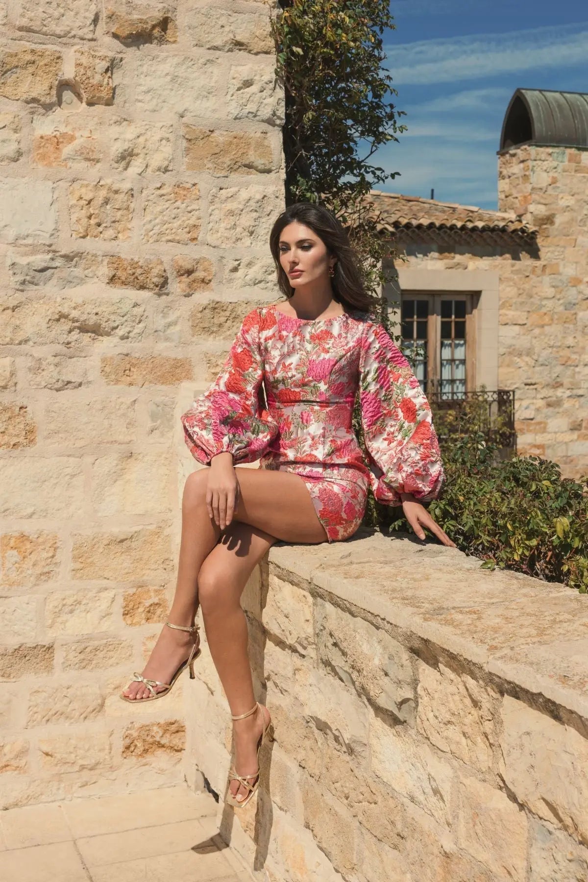Women's Pink Mini Dress Floral - Pink