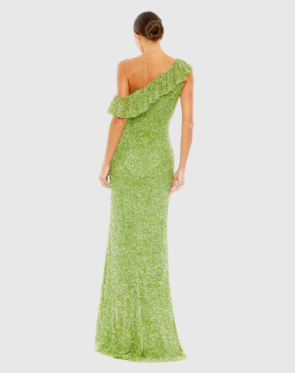 Women's Green Dress Sequin - Green Ruffle One-Shoulder