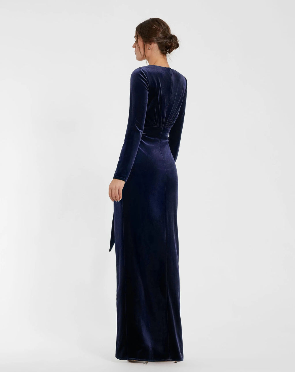 Women's Blue Evening Dress Ruched Velvet for Evening & Special Occasions