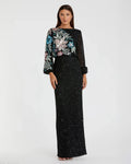Women's Black Dress Sequin - Black Floral