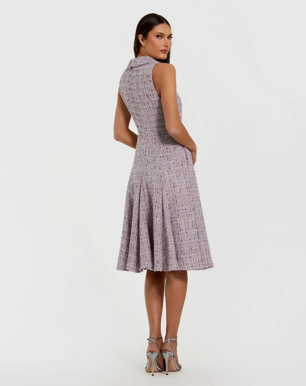Women's Purple Midi Dress Sleeveless - Purple Velvet
