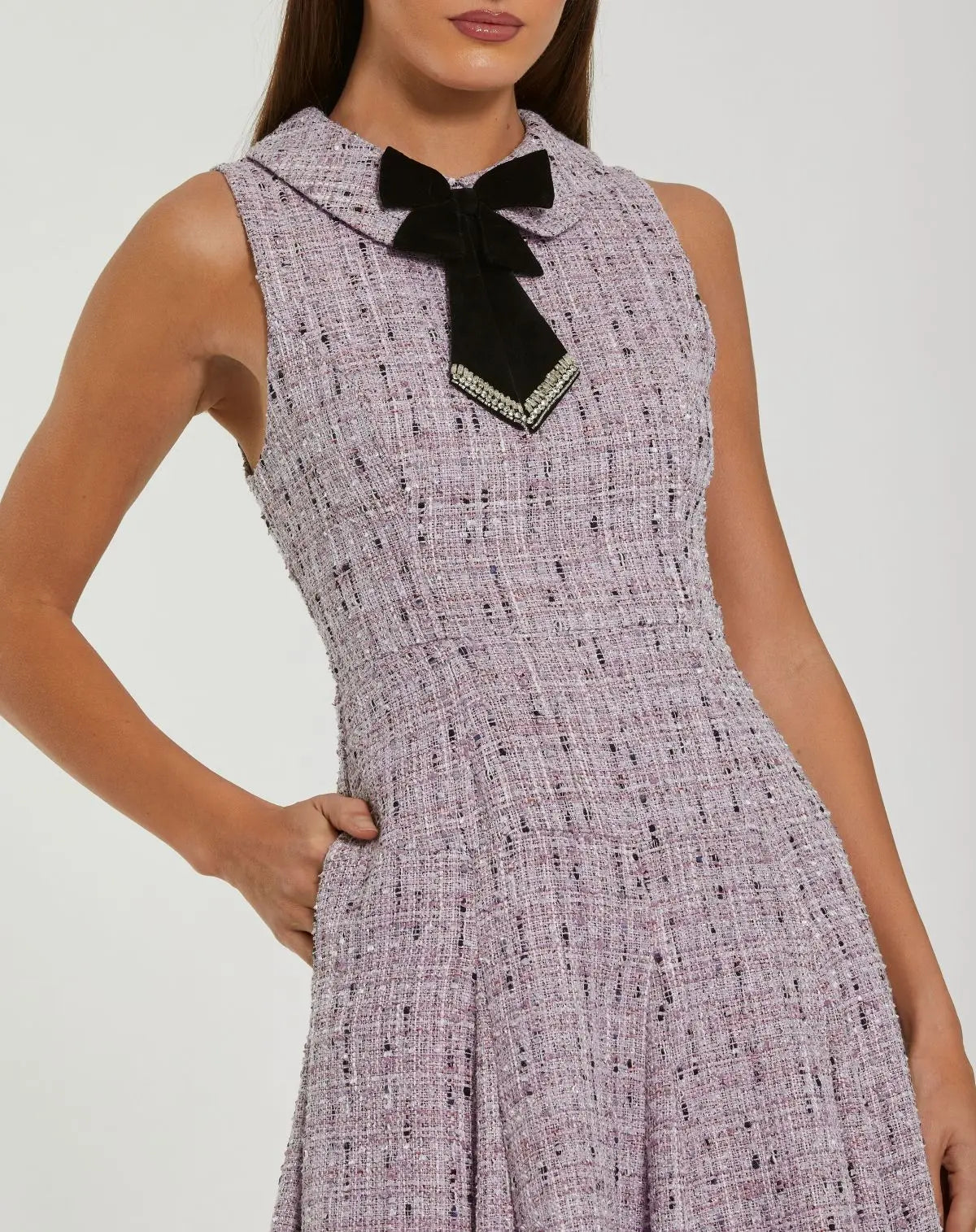 Women's Purple Midi Dress Sleeveless - Purple Velvet