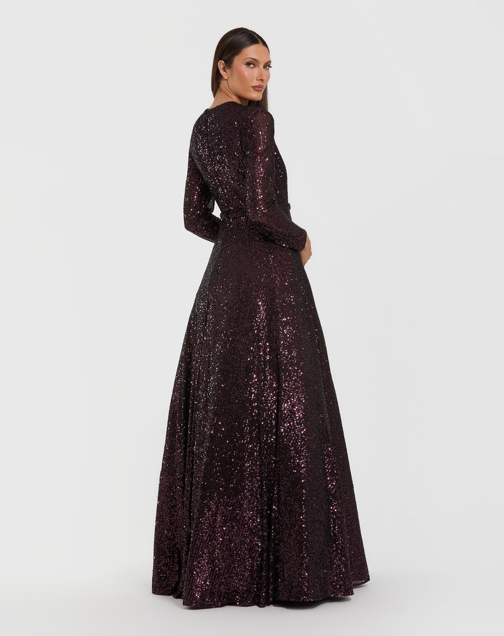 Women's Purple Dress Sequin - Purple Floral Mesh