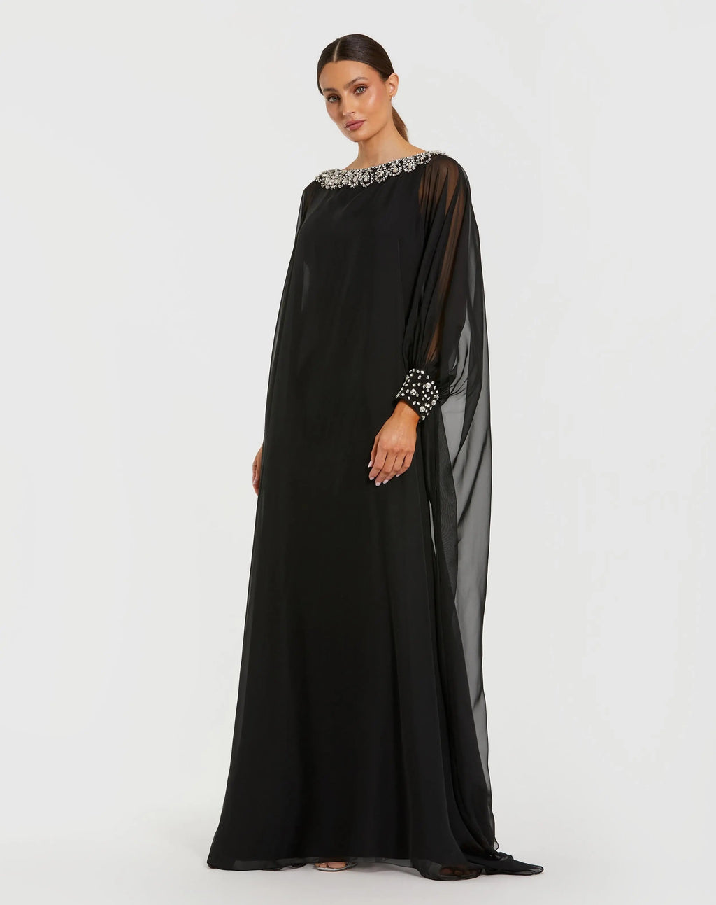 Women's Black Dress - Black Chiffon