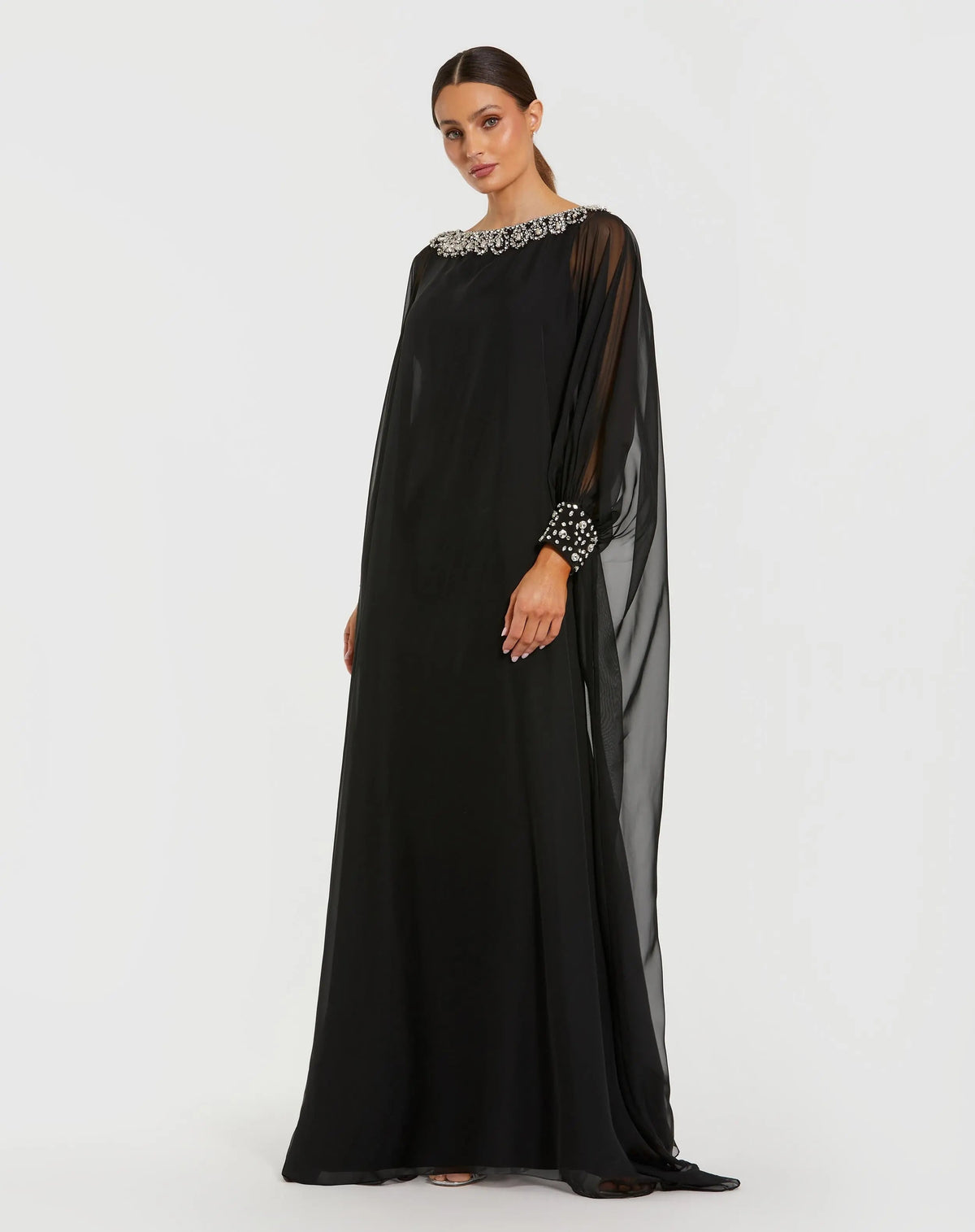Women's Black Dress - Black Chiffon