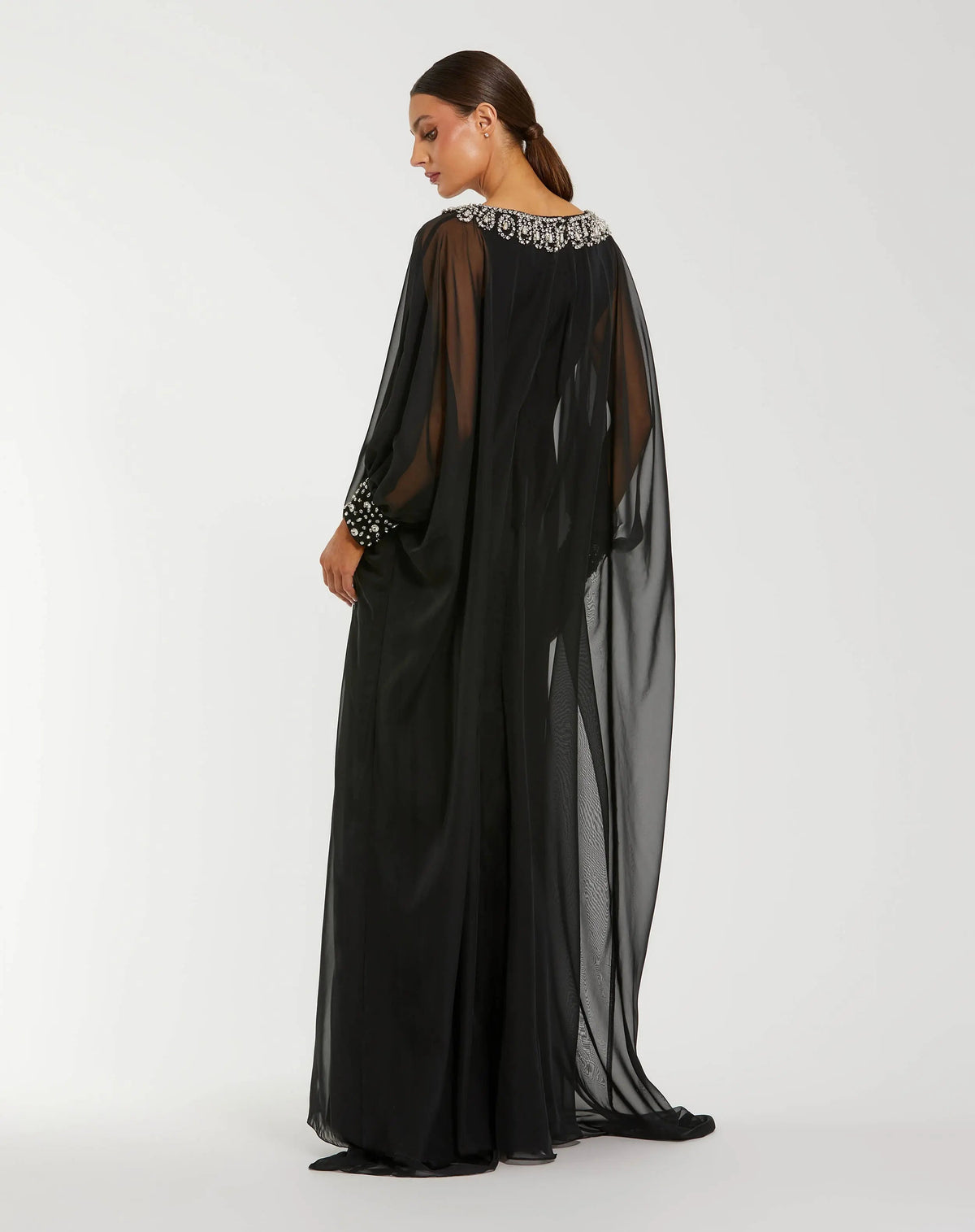 Women's Black Dress - Black Chiffon