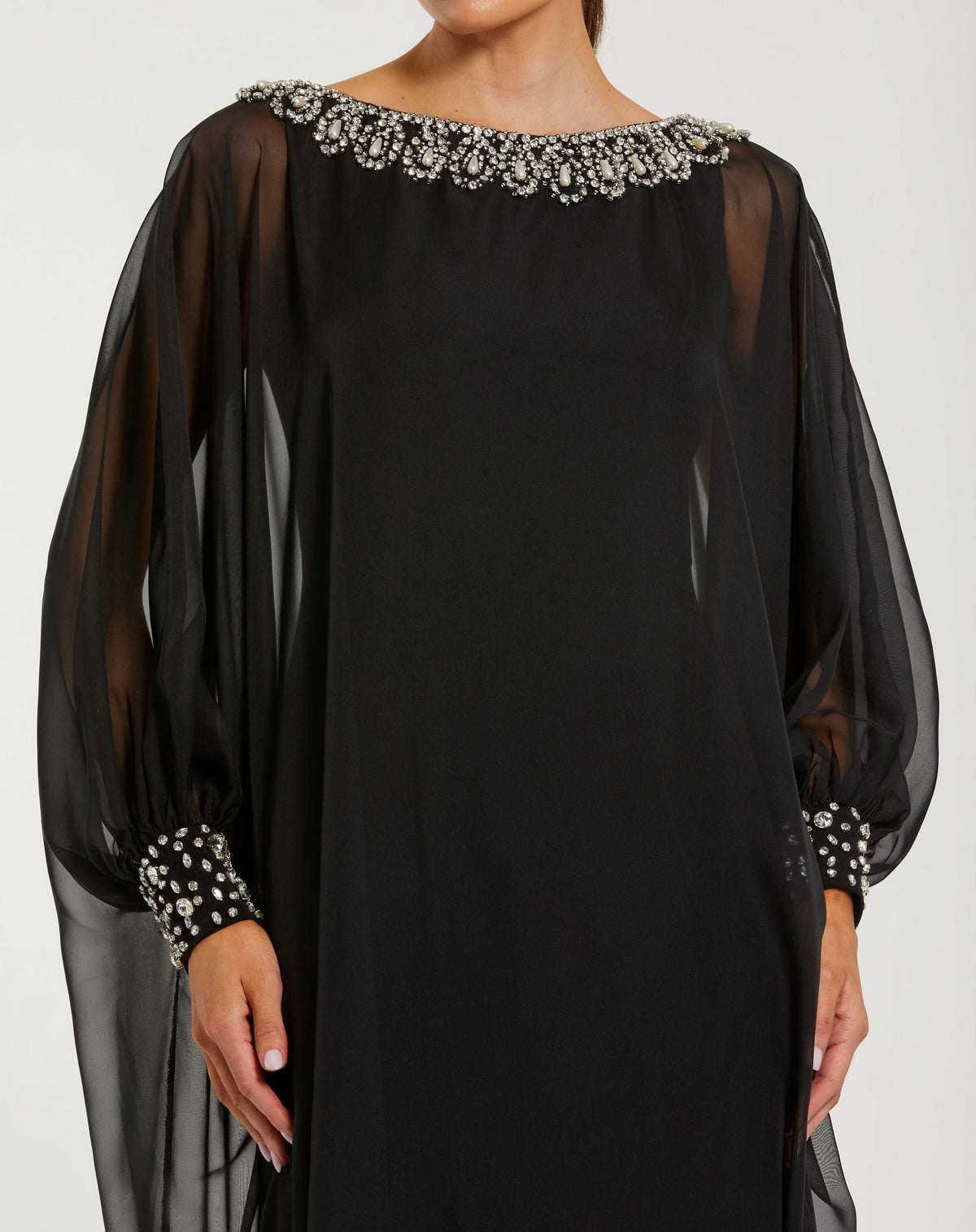 Women's Black Dress - Black Chiffon