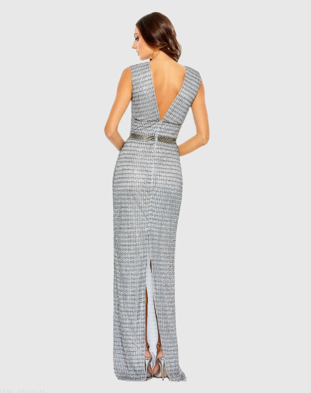Women's Silver Dress - Black Sequin Mesh