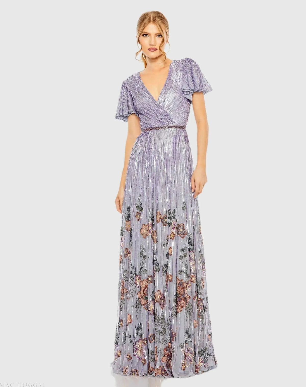Women's Purple Dress - Neck Gown