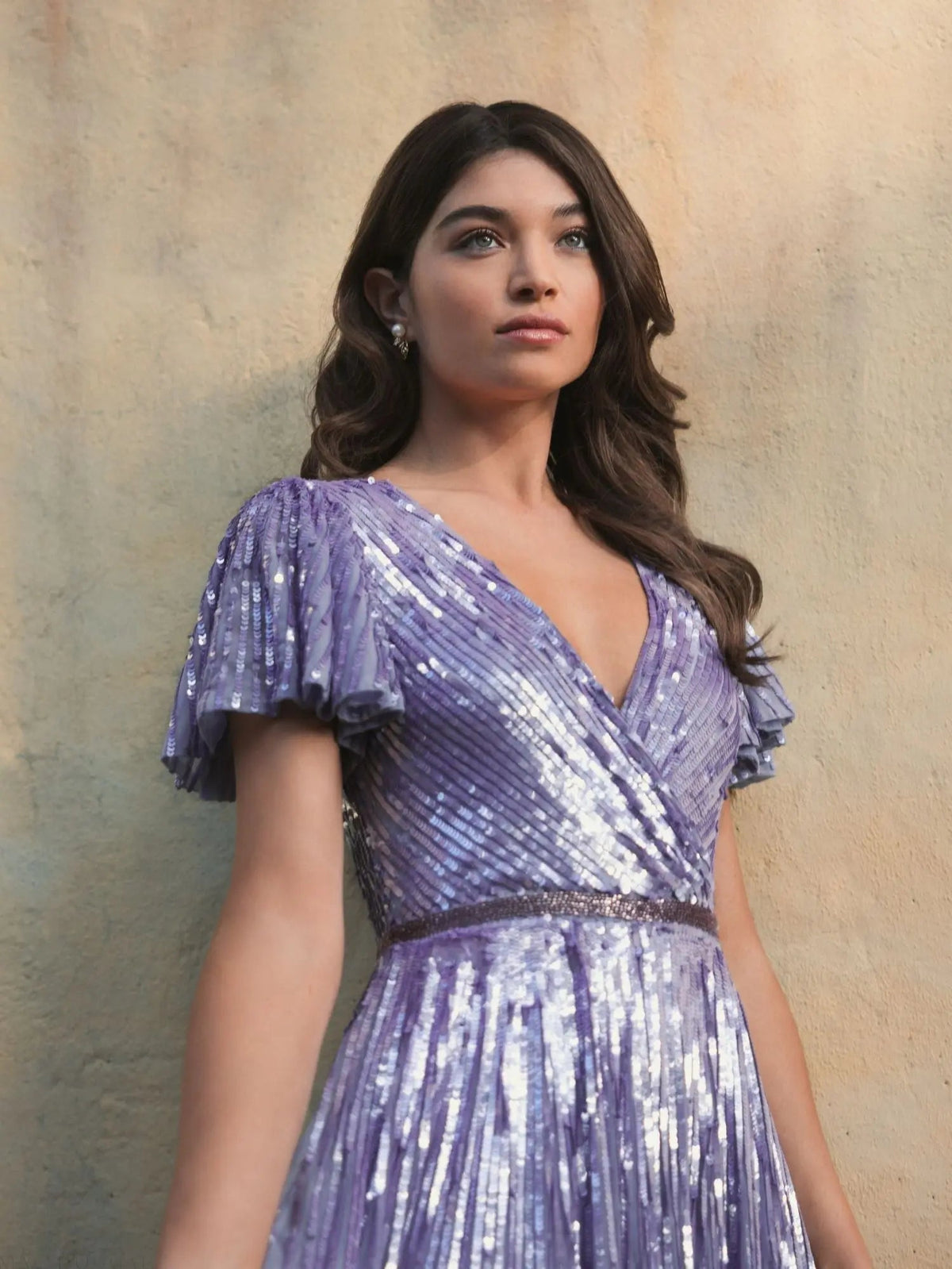 Women's Purple Dress - Neck Gown