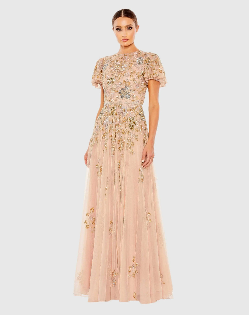Women's Pink Dress - Pink Sequin Floral