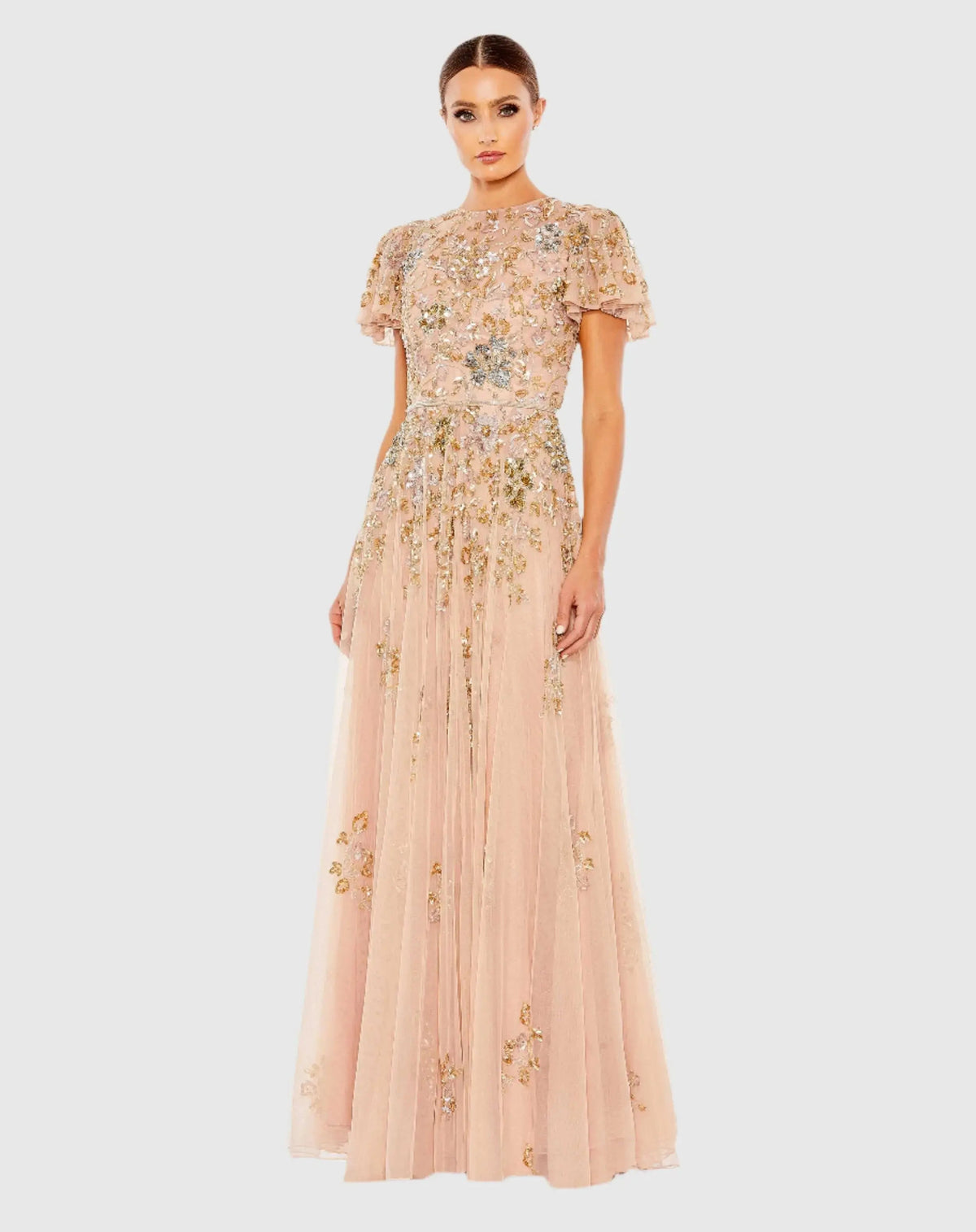 Women's Pink Dress - Pink Sequin Floral