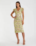 Women's Beige Dress Floral - Beige Sequin Mesh