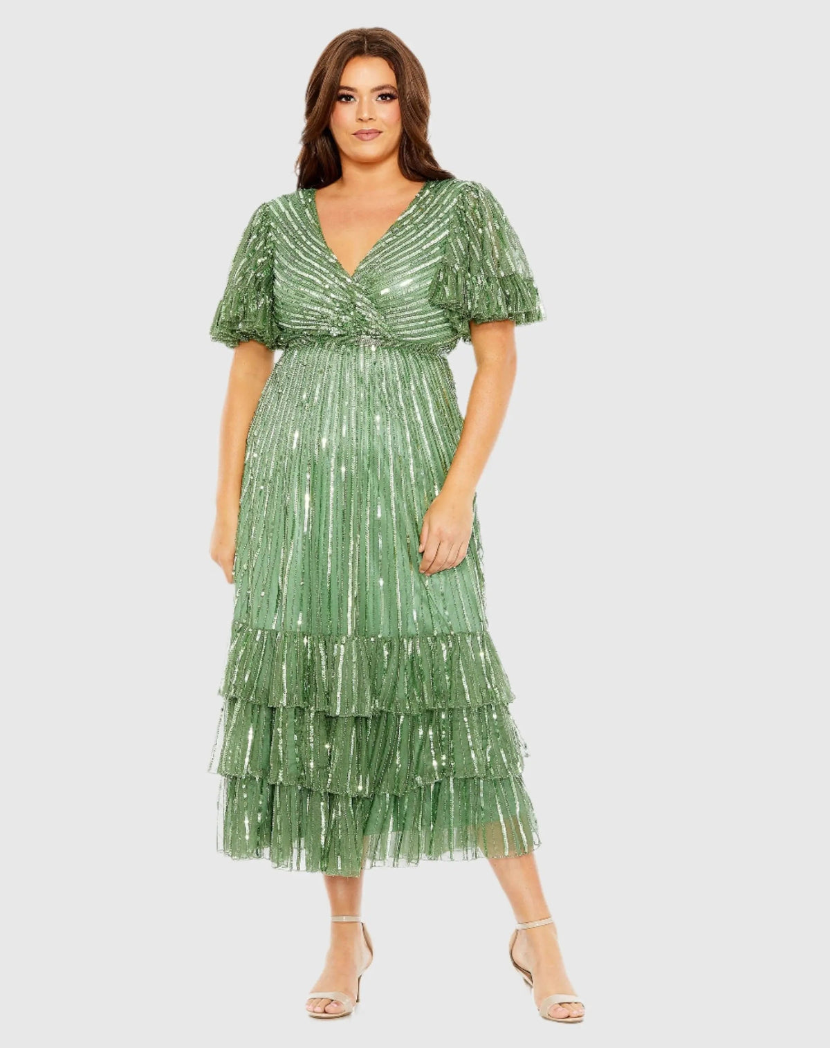 Women's Green Dress Sequin - 5785