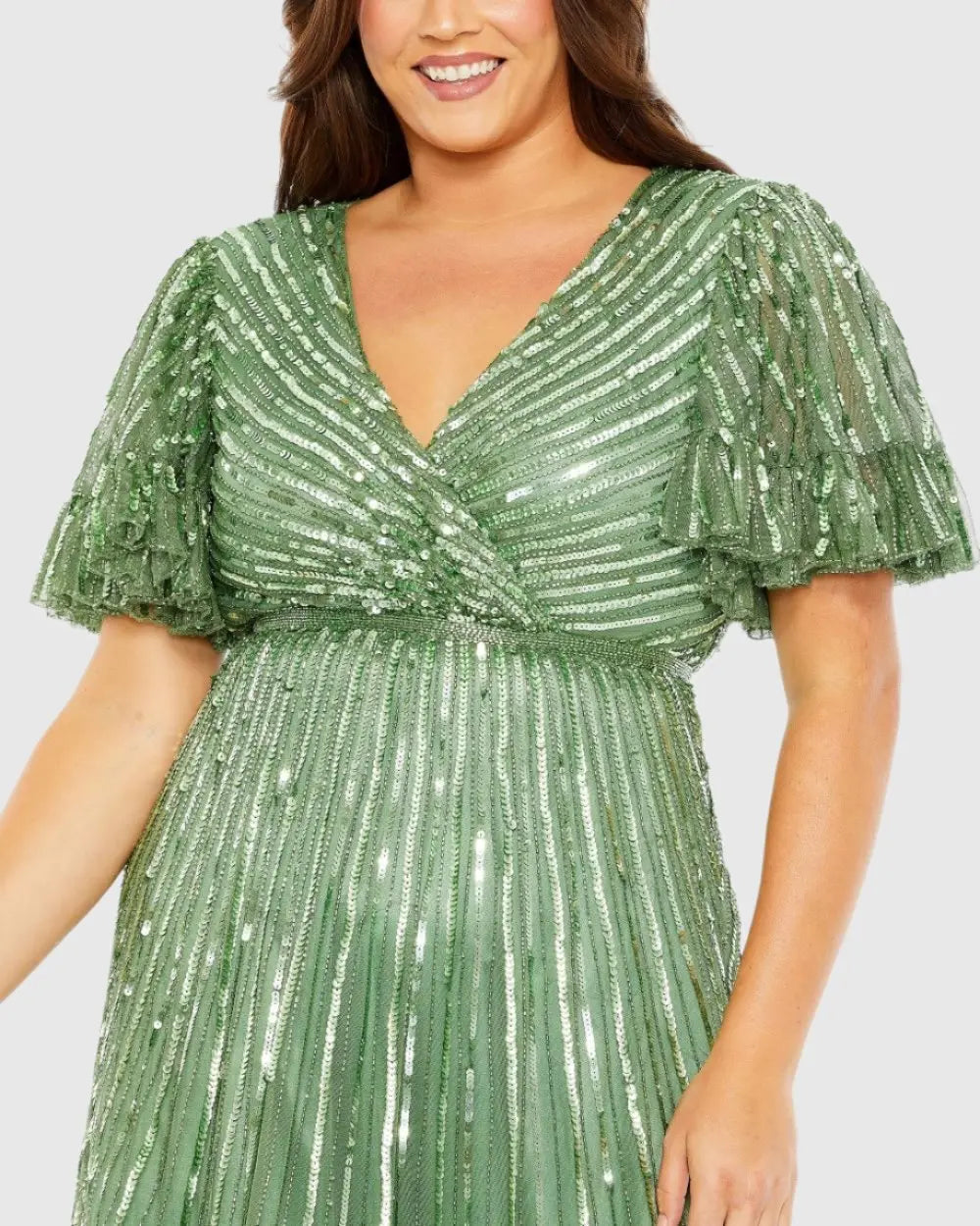 Women's Green Dress Sequin - 5785