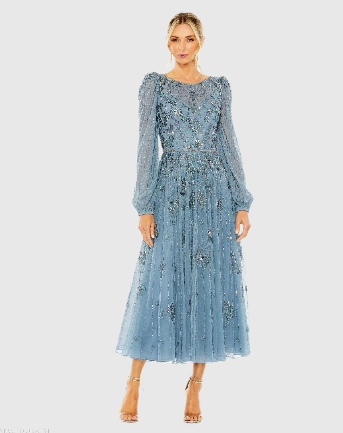 Women's Midi Dress Floral - Sequin Mesh