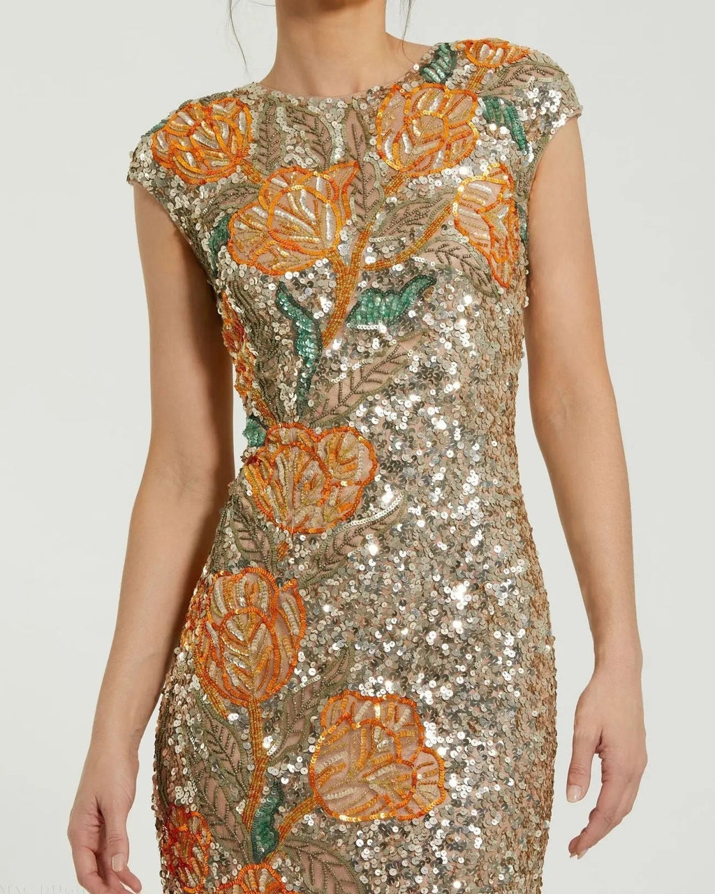 Women's Gold Dress Floral - 6121