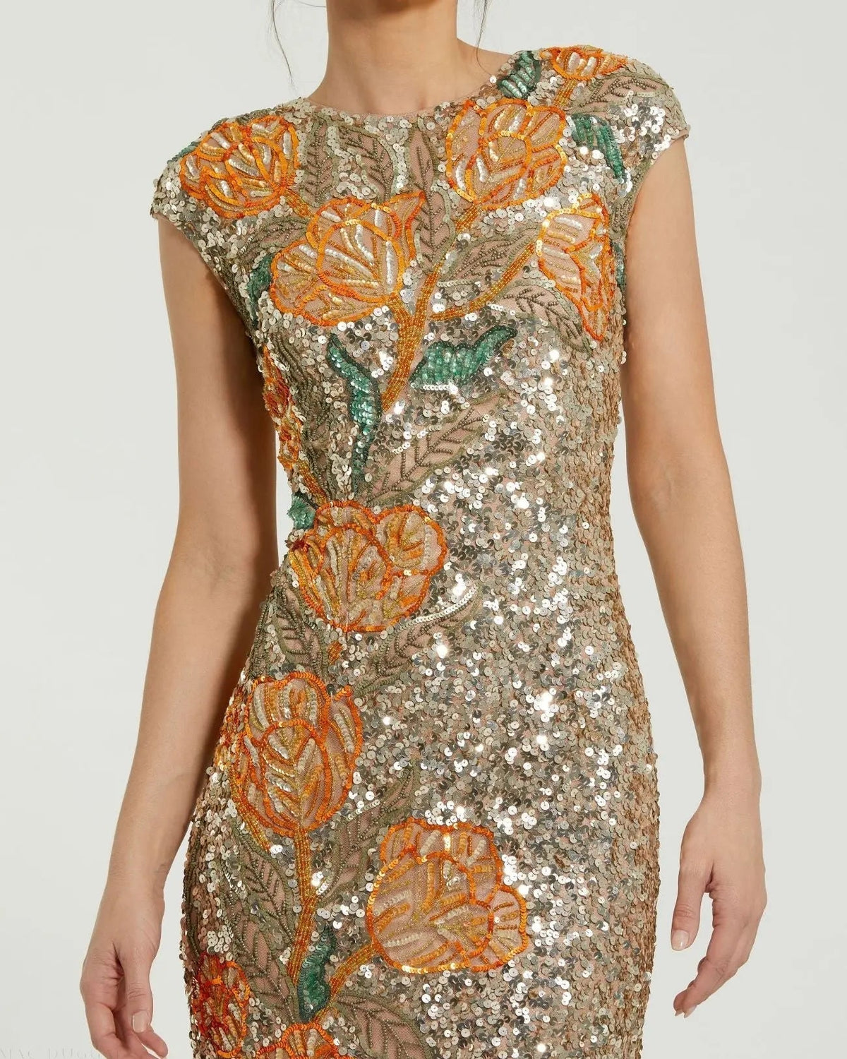 Women's Gold Dress Floral - 6121