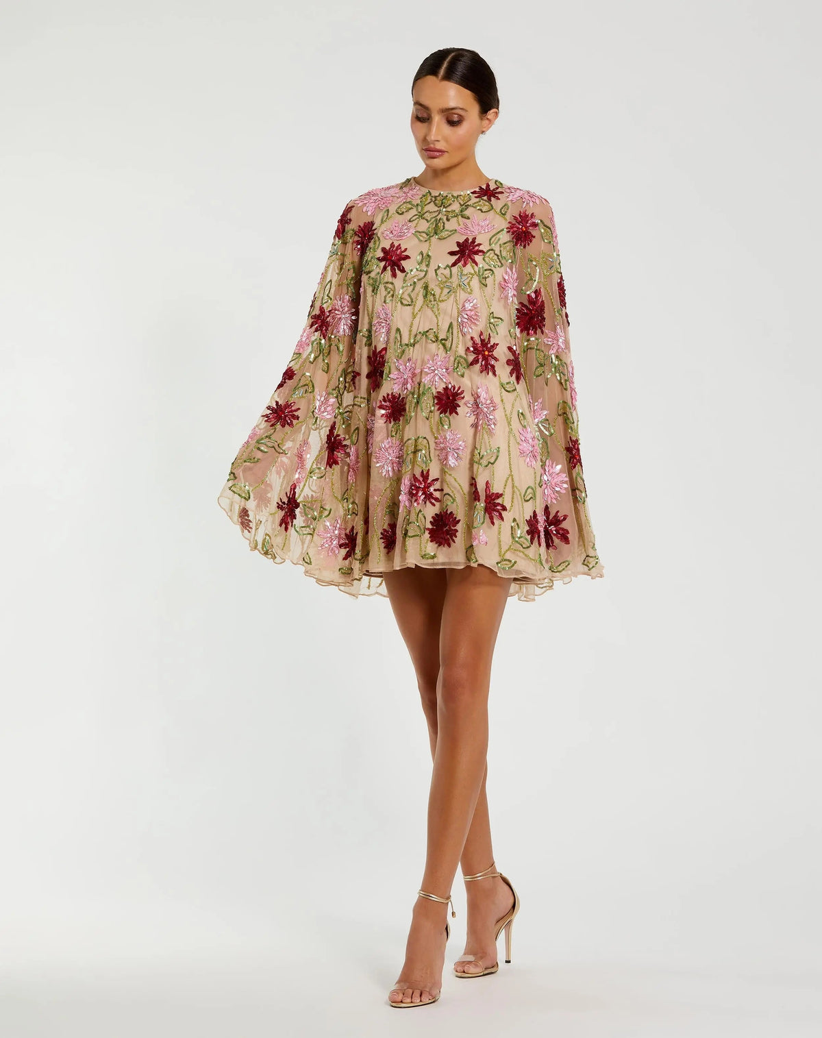 Women's Beige Mini Dress Floral